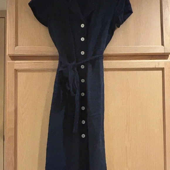Quince 100% European Linen Button Front Dress - Picture 9 of 10